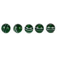 Viking glass bead Hilda, green-white, 5 pieces