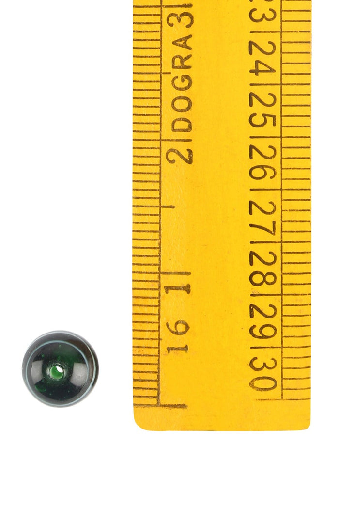 Viking glass bead Hilda, green-white, 5 pieces