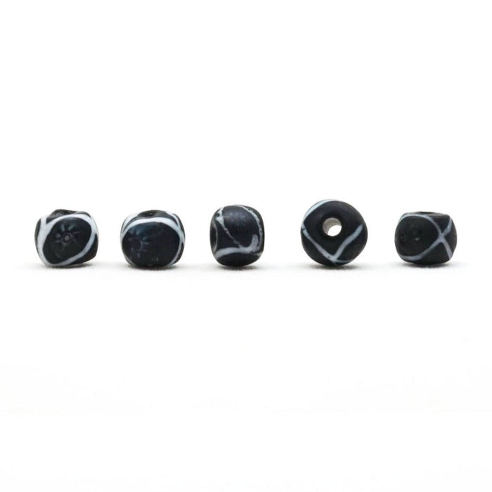 Viking glass bead Finland, black, 5 pieces