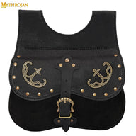 Late medieval kidney purse with fittings, black, 14th-15th centuries