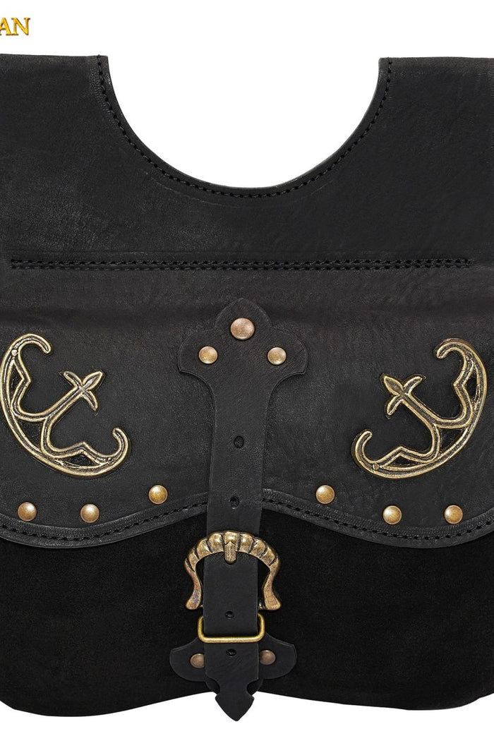 Late medieval kidney purse with fittings, brown, 14th-15th centuries