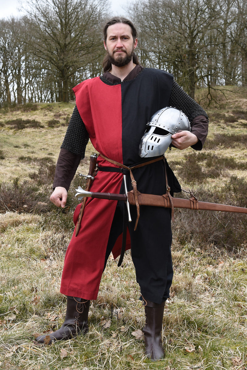 Sobretúnica medieval Rodrick, negro-rojo