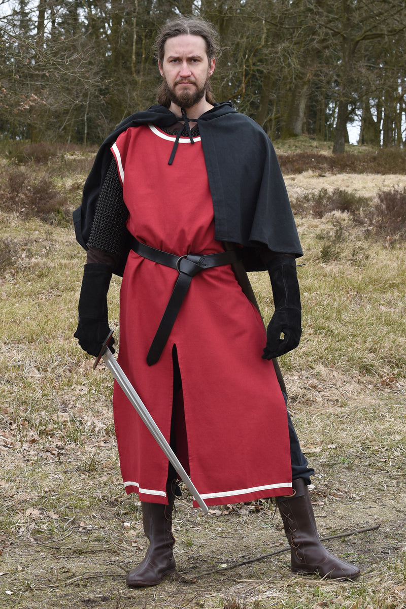 Sobretúnica medieval Rodrick, rojo-natural
