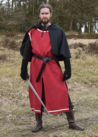 Medieval surcoat Rodrick, red-natural