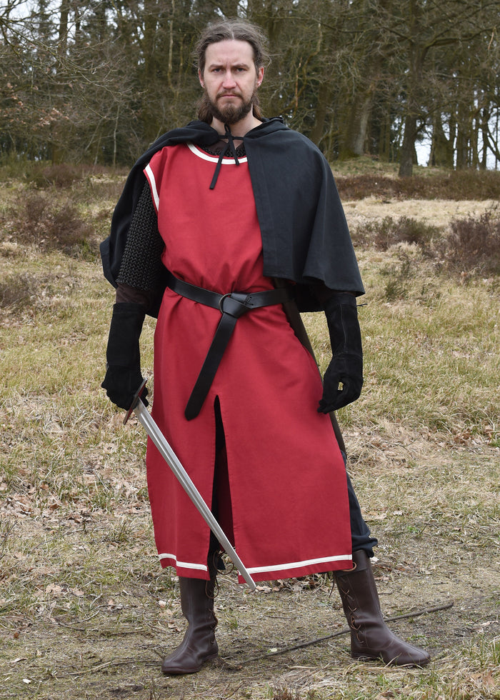 Medieval surcoat Rodrick, red-natural