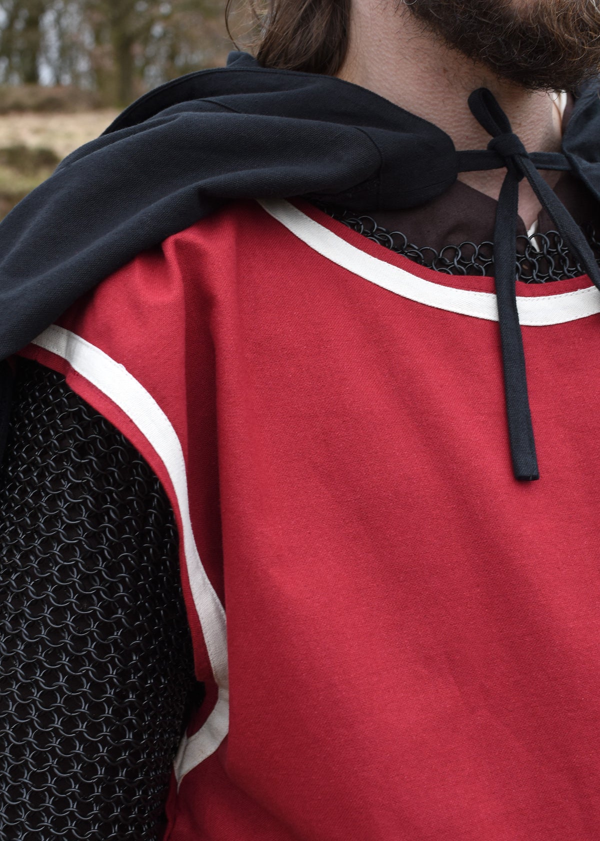 Medieval surcoat Rodrick, red-natural