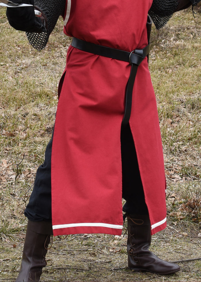 Medieval surcoat Rodrick, red-natural