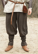 Vikingbroek Tjore, visgraatmotief, wolmix, bruin