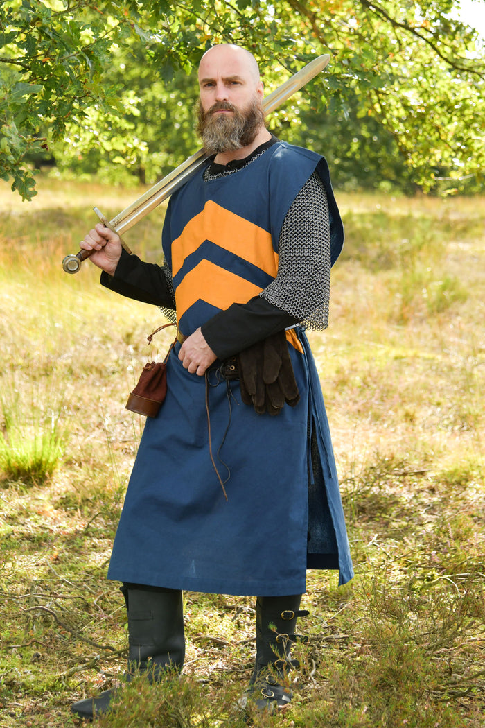 Overkleed met chevrons, blauw-geel