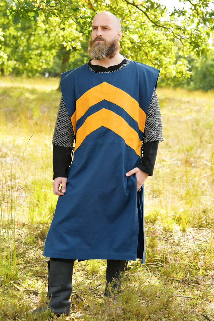 Overkleed met chevrons, blauw-geel