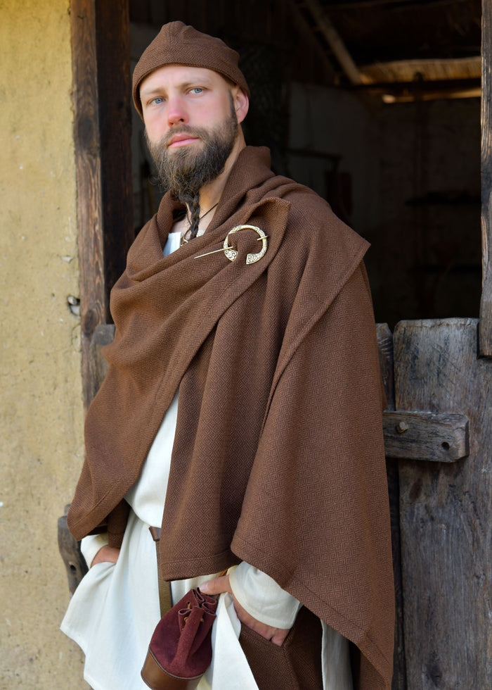 Wollen Vikingmantel Bente, bruin