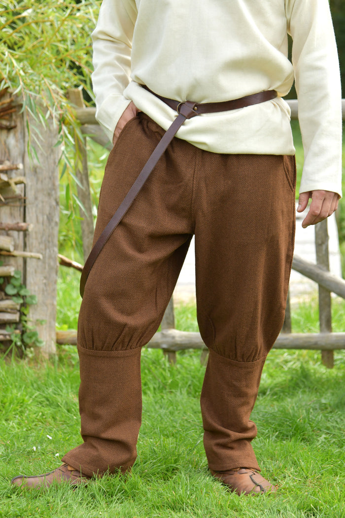 Vikingbroek Helmer, diamantkeper, wol, bruin