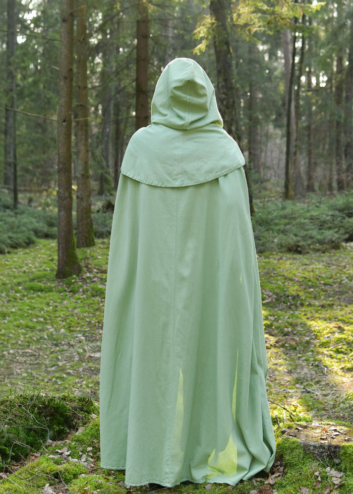 Mantel Isen met kap en kraag, groen