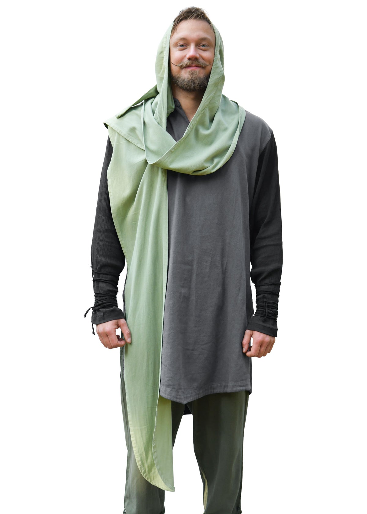 Sjaal met kap, groen