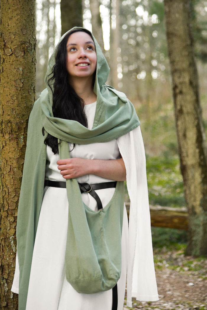 Sjaal met kap, groen