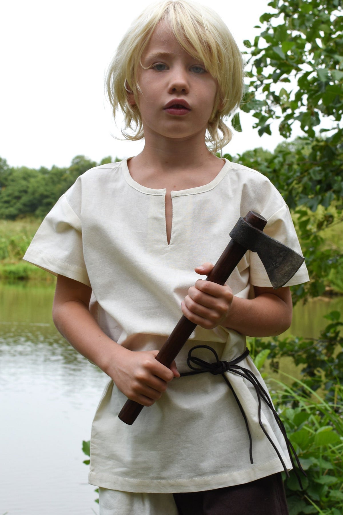 Kids tunic Ivar, short-sleeved, natural