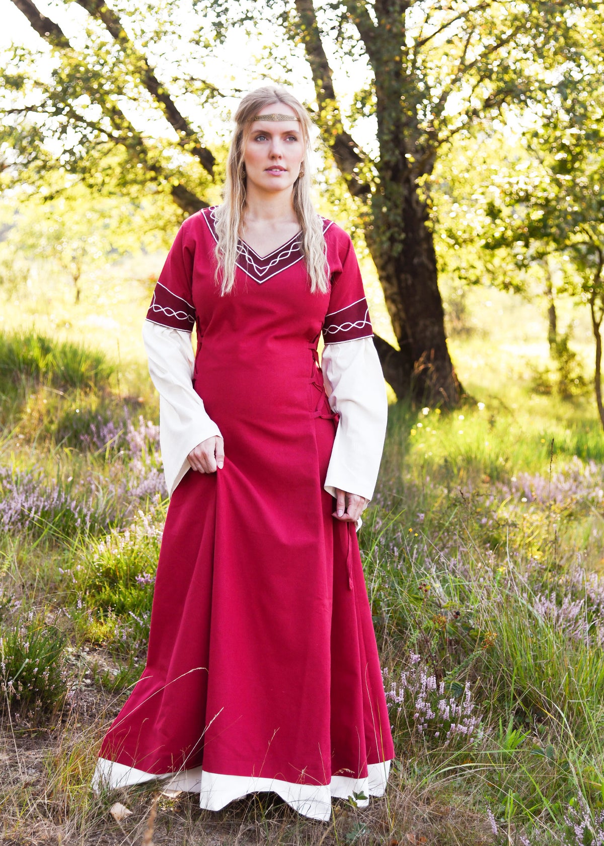 Gothic Bliaut Fiona, red-natural
