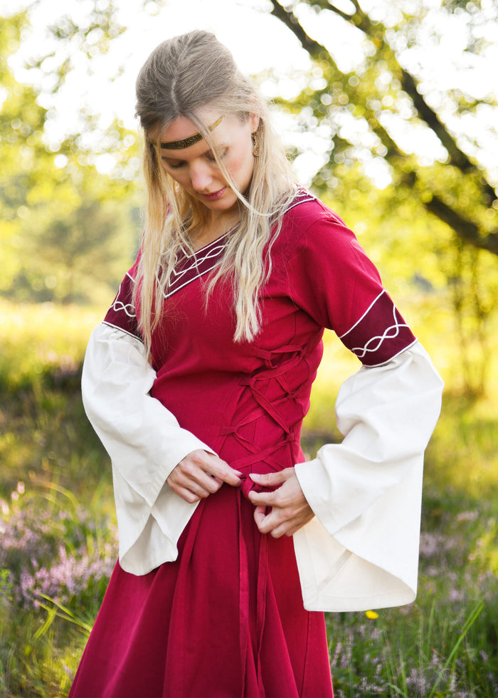 Gothic Bliaut Fiona, red-natural