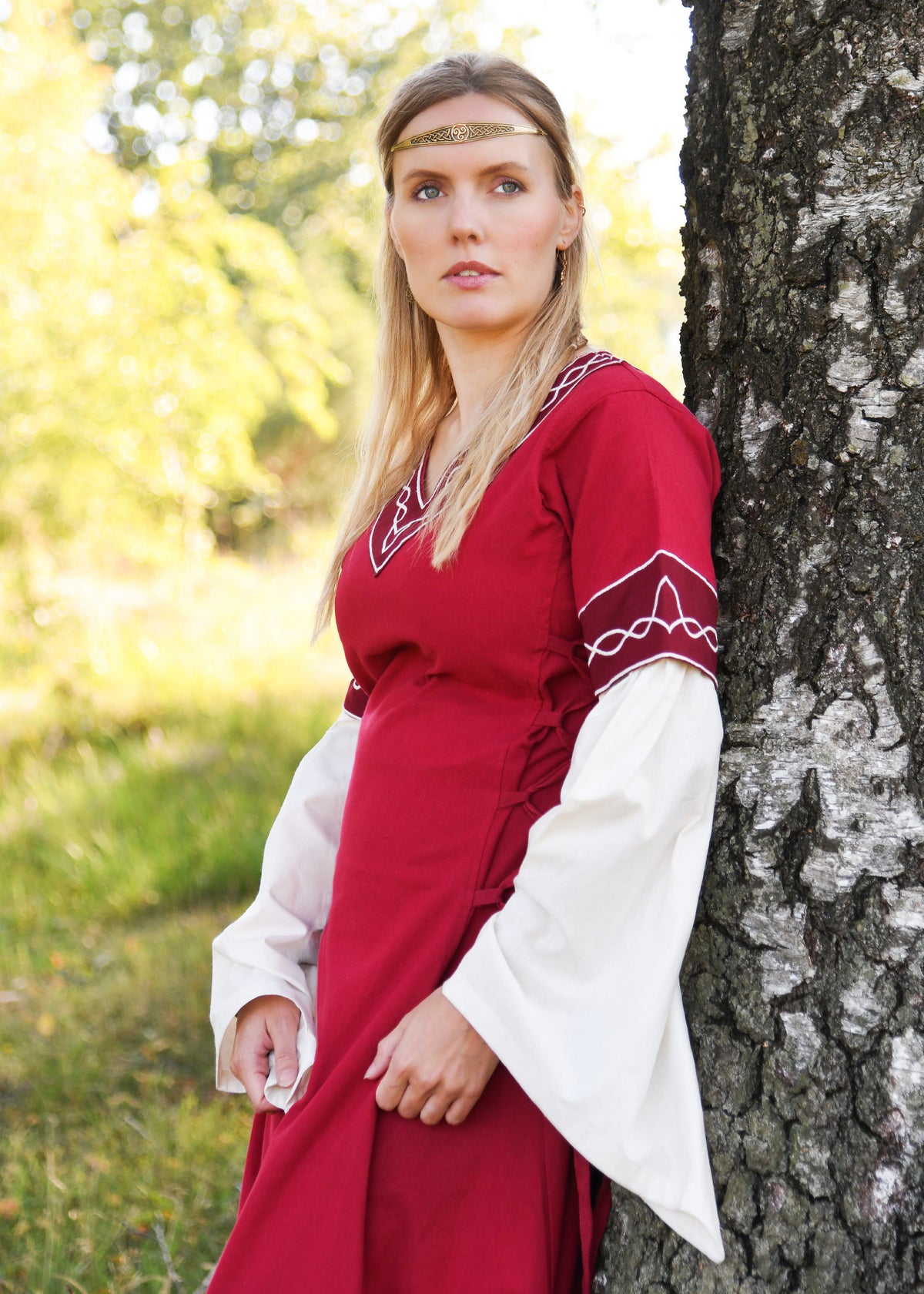Gothic Bliaut Fiona, red-natural