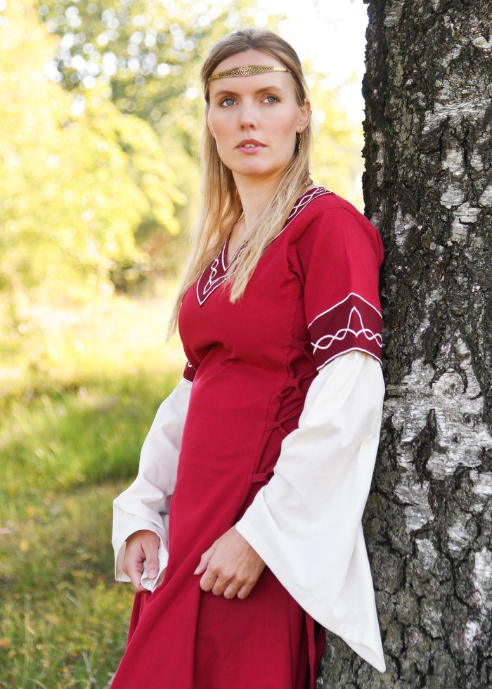 Gothic Bliaut Fiona, red-natural