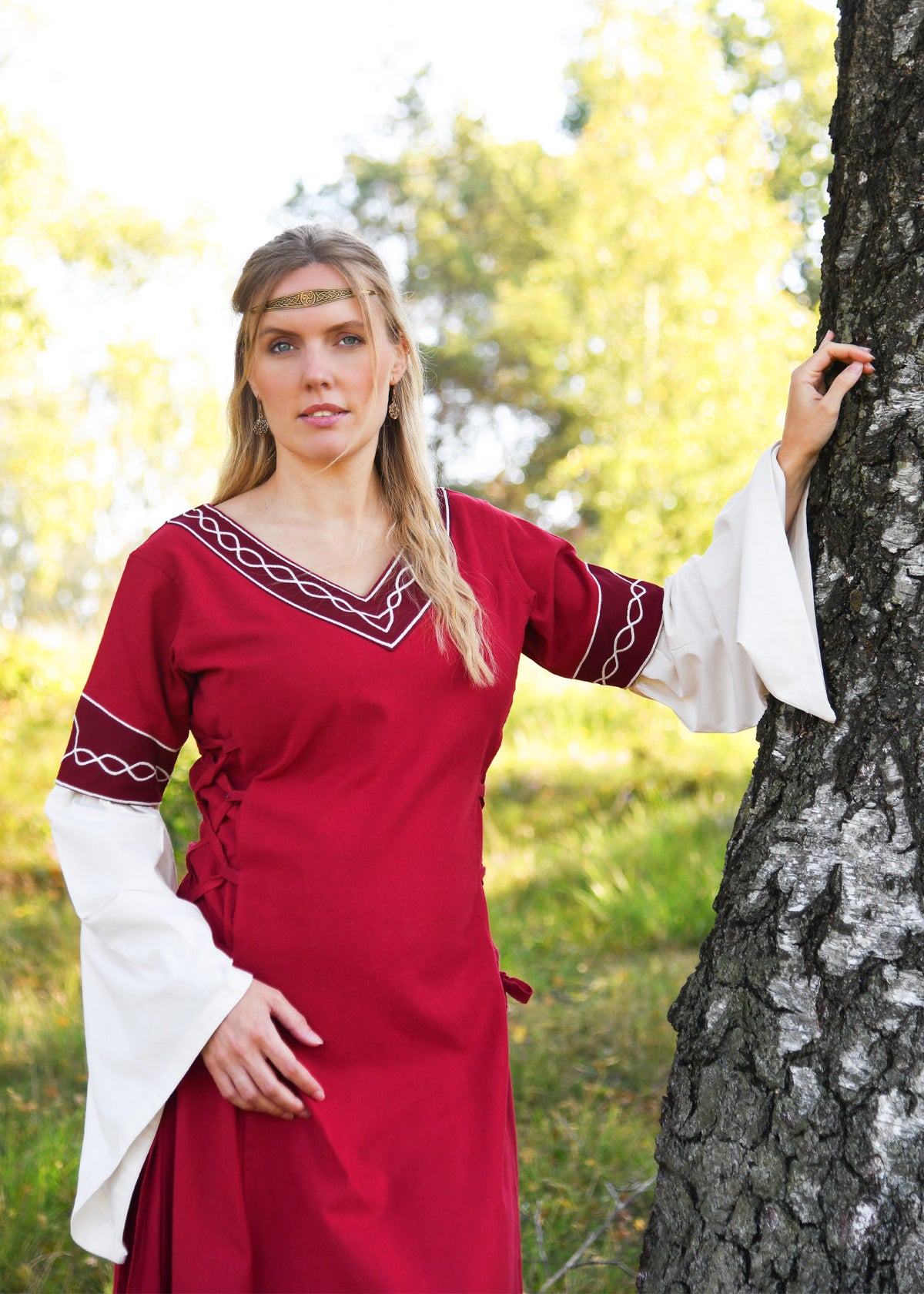 Gothic Bliaut Fiona, red-natural