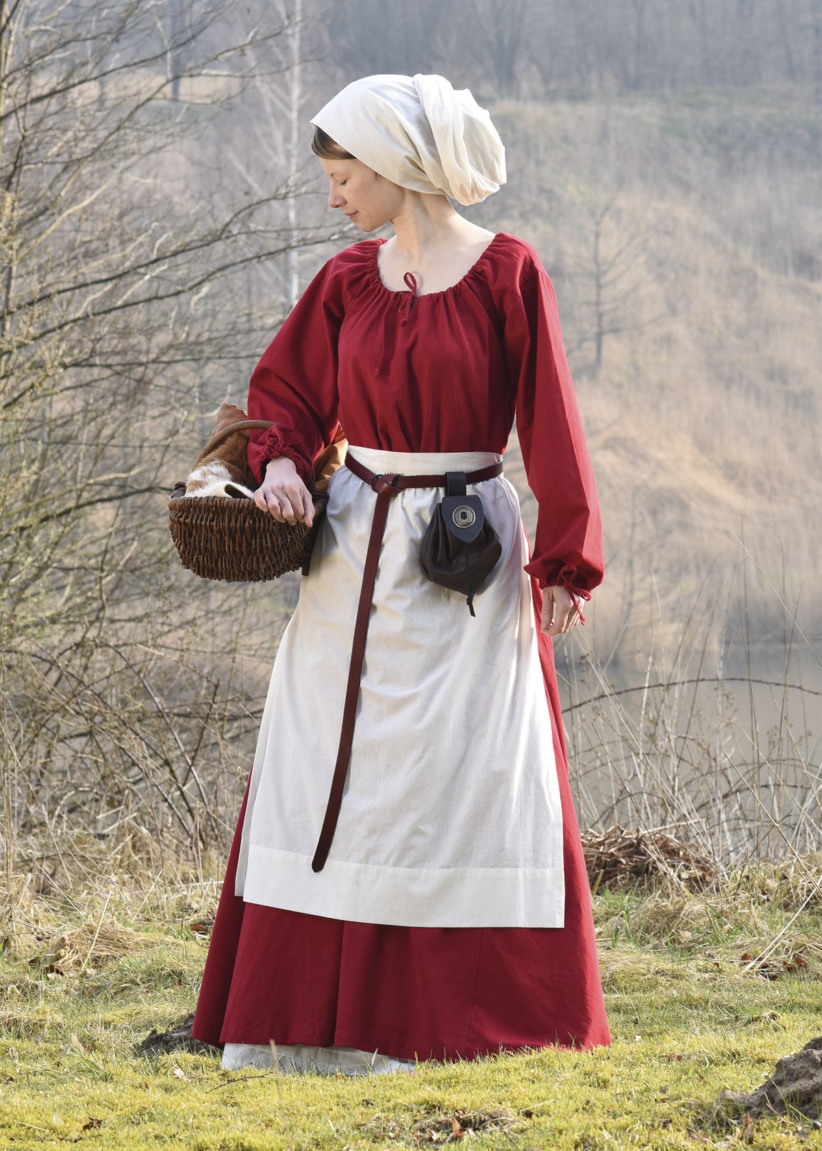 Matilda medieval chemise, underdress, red