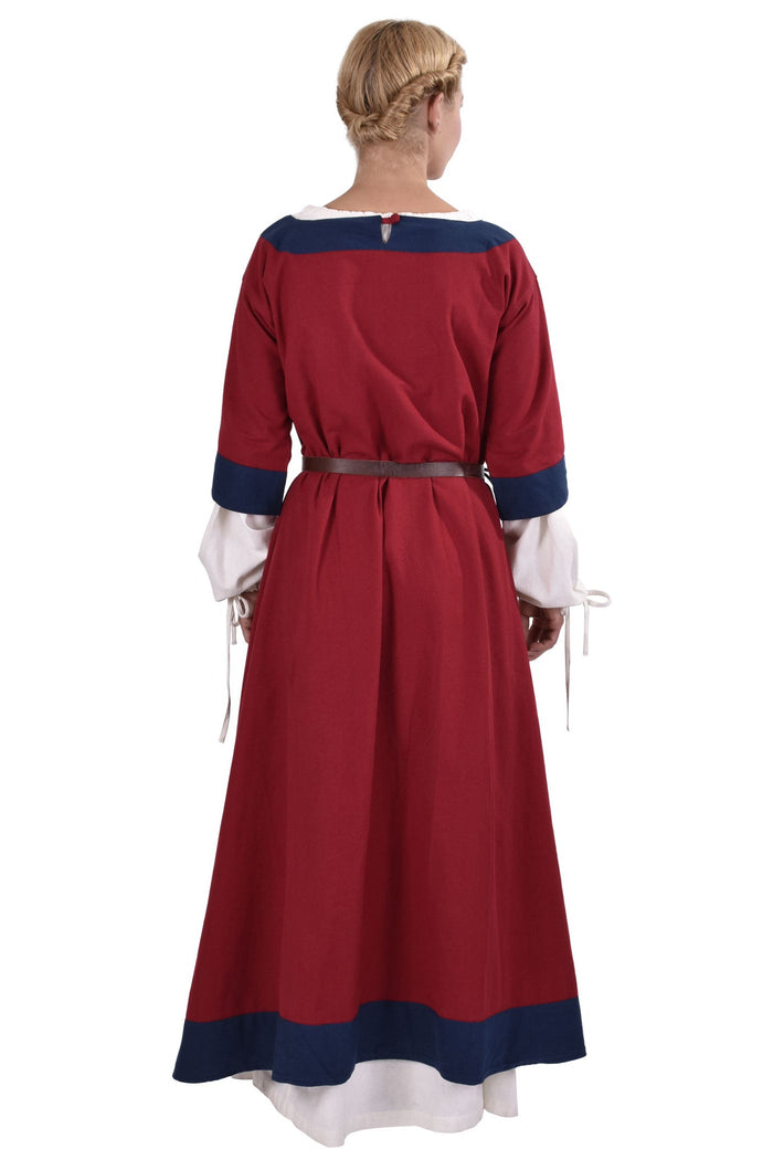 Carolingian dress Clotilde, dalmatica, red-blue