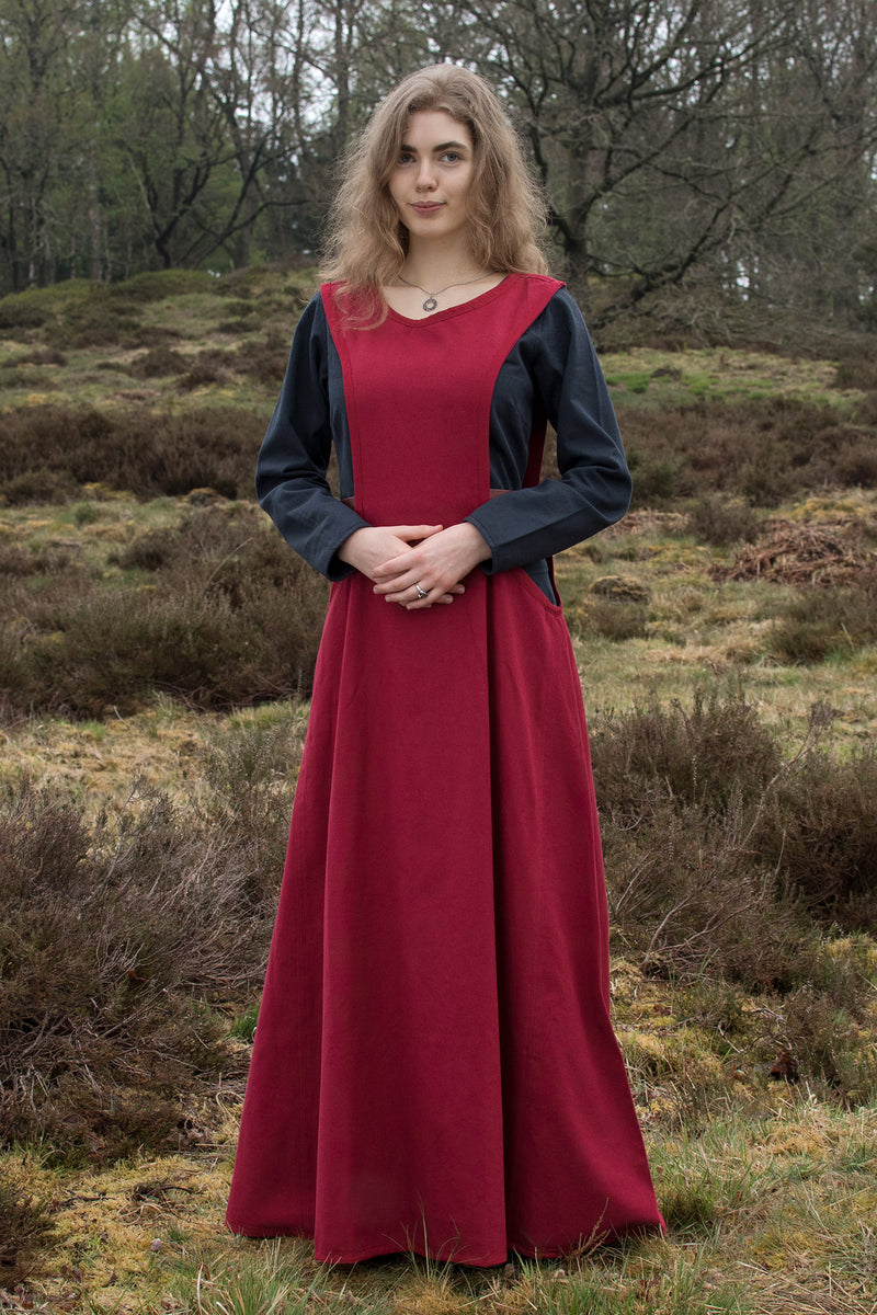 Medeltida surcot Isabeau, röd