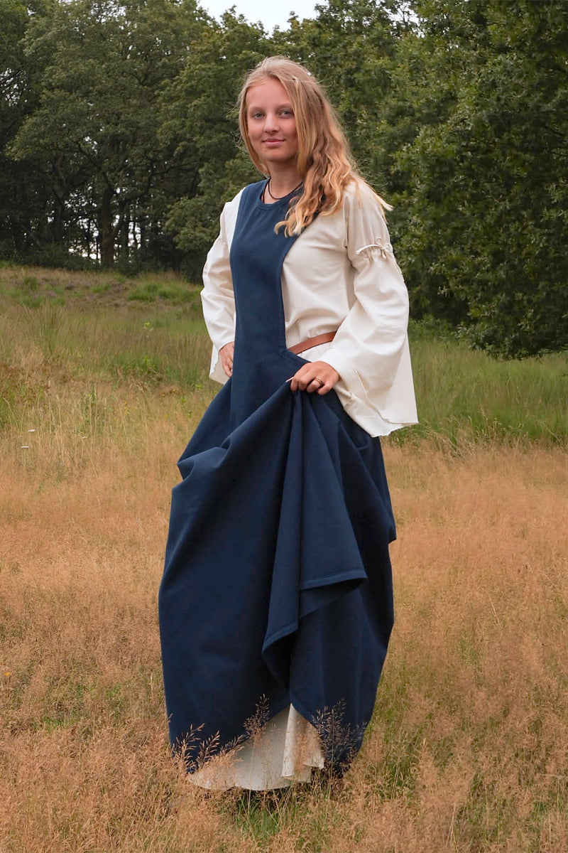 Medeltida surcot Isabeau, blå