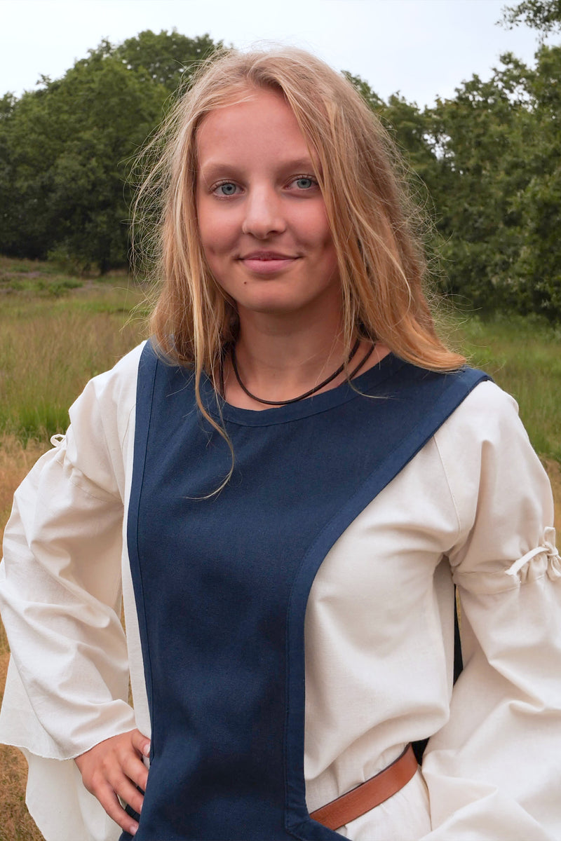 Medeltida surcot Isabeau, blå