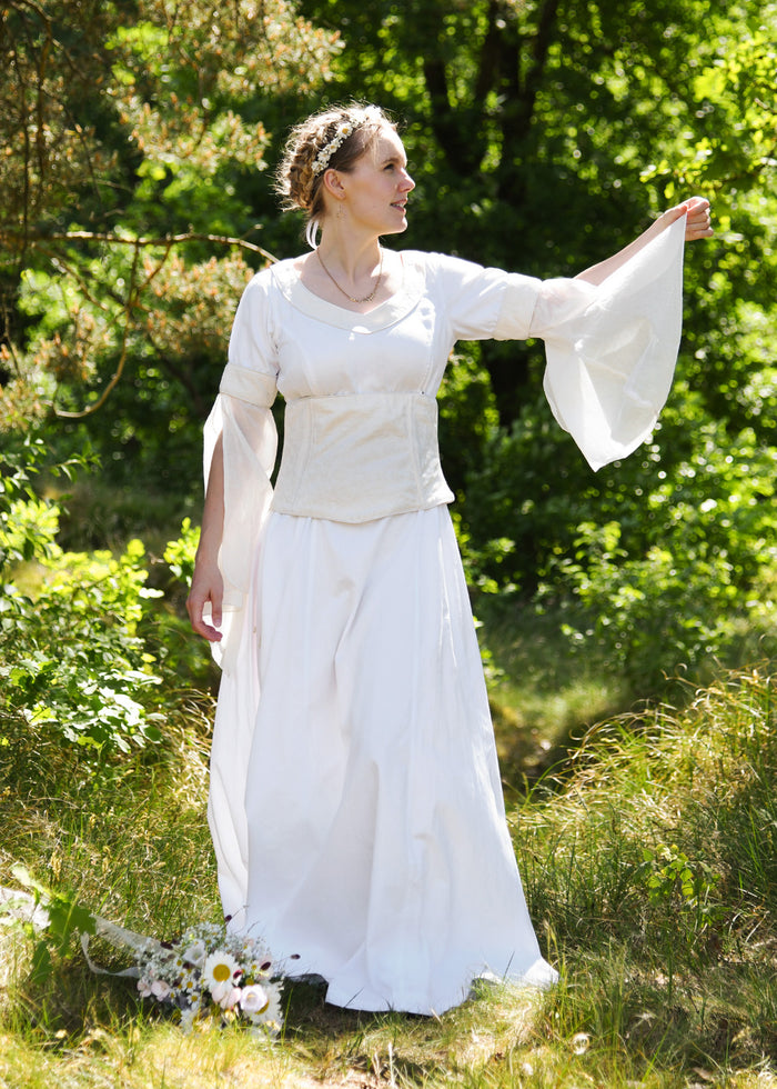 Medieval wedding dress, white-cream