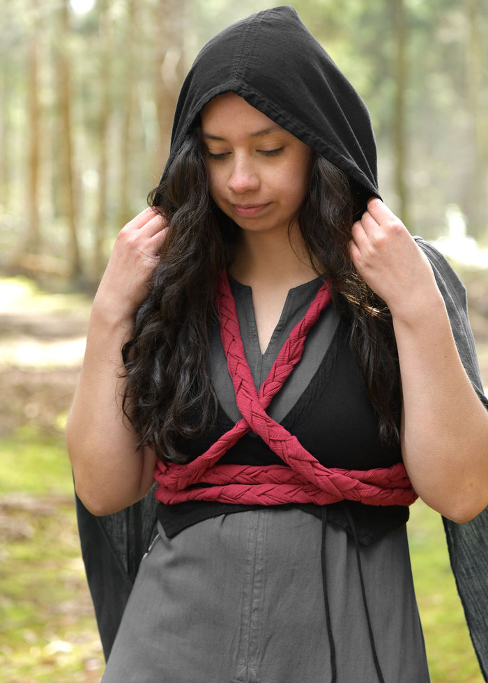 Gevlochten riem, rood