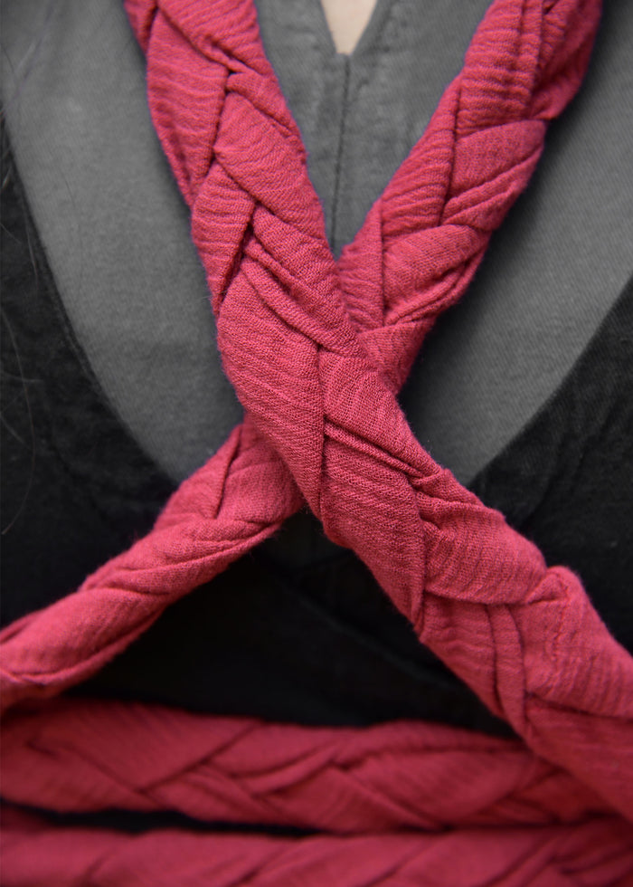 Gevlochten riem, rood