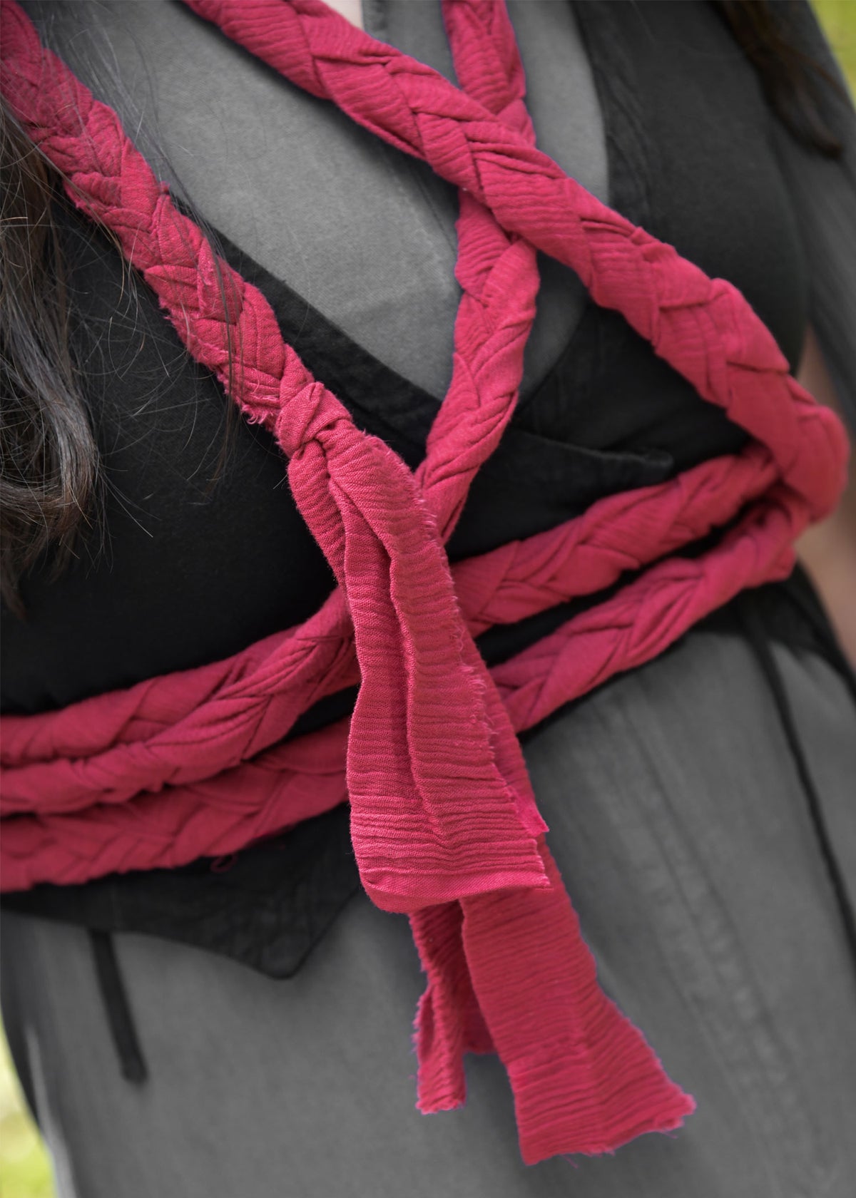 Gevlochten riem, rood