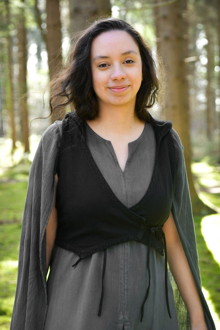 Vest Nalen met kap, zwart