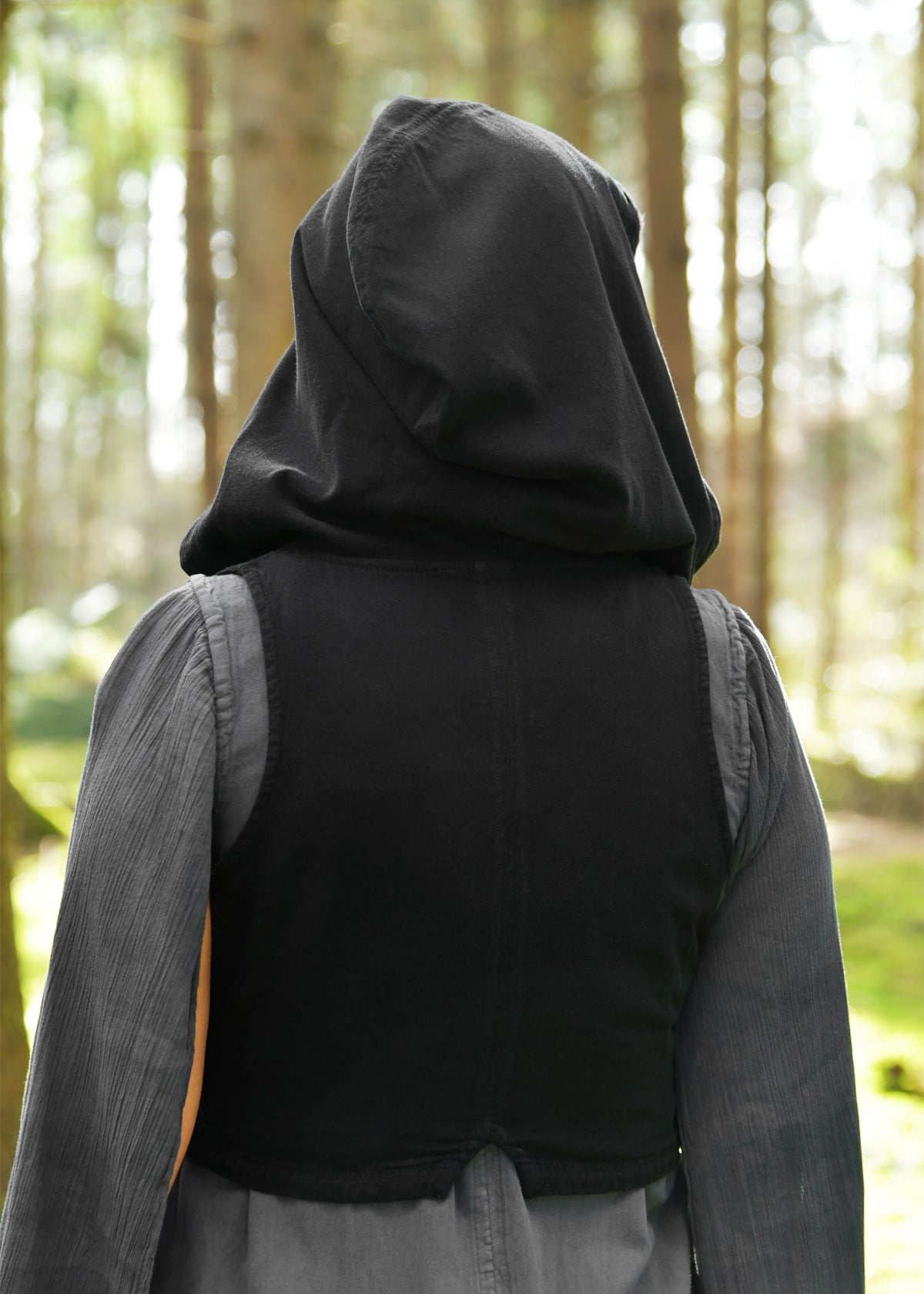Vest Nalen met kap, zwart