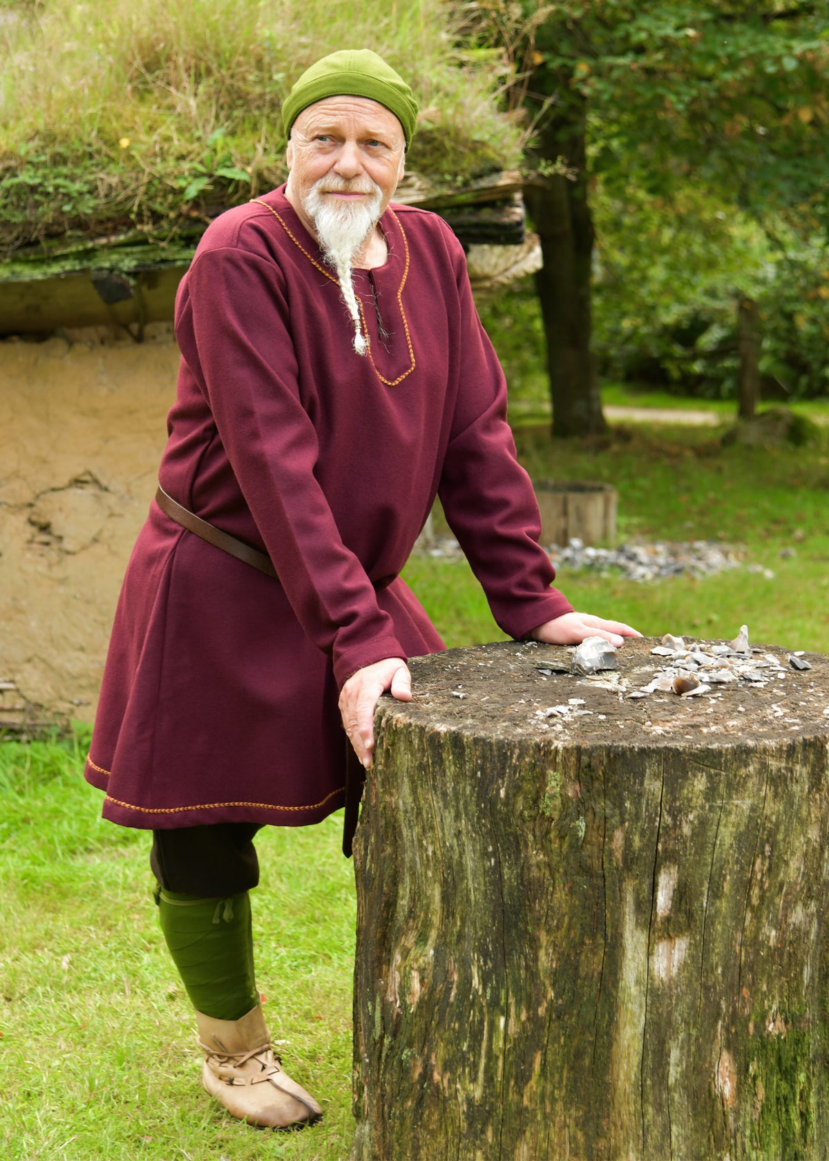 Vikingtuniek Folkmar, wol, rood
