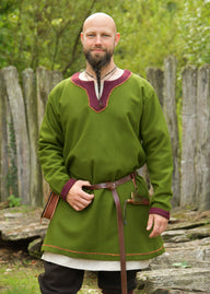 Vikingtuniek Folkmar, wol, groen-rood