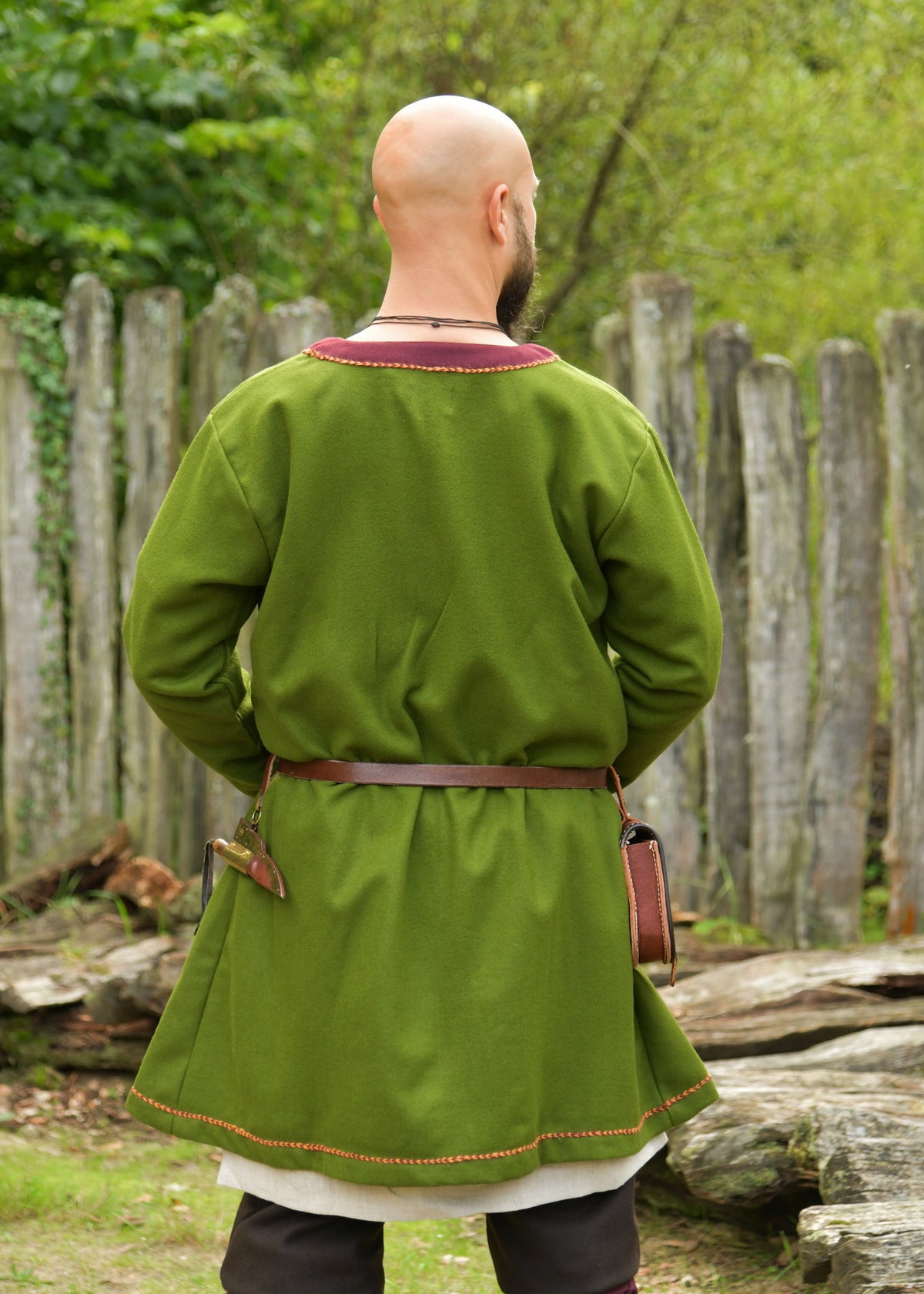 Vikingtuniek Folkmar, wol, groen-rood
