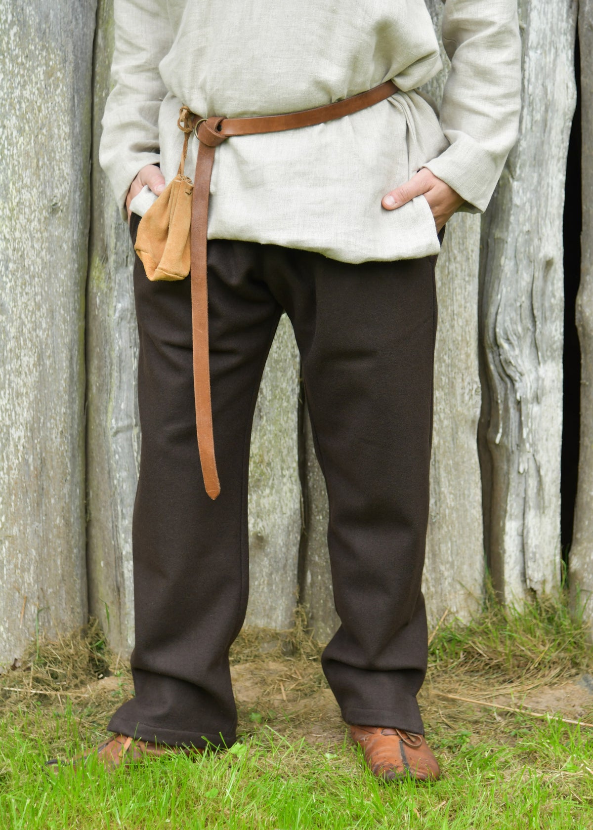 Broek Kjartan, wol, bruin