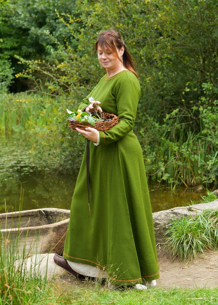 Viking jurk Jorunn, wol, groen