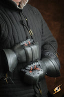 15e eeuwse pantserwanten, mittens, zwart, 1 mm