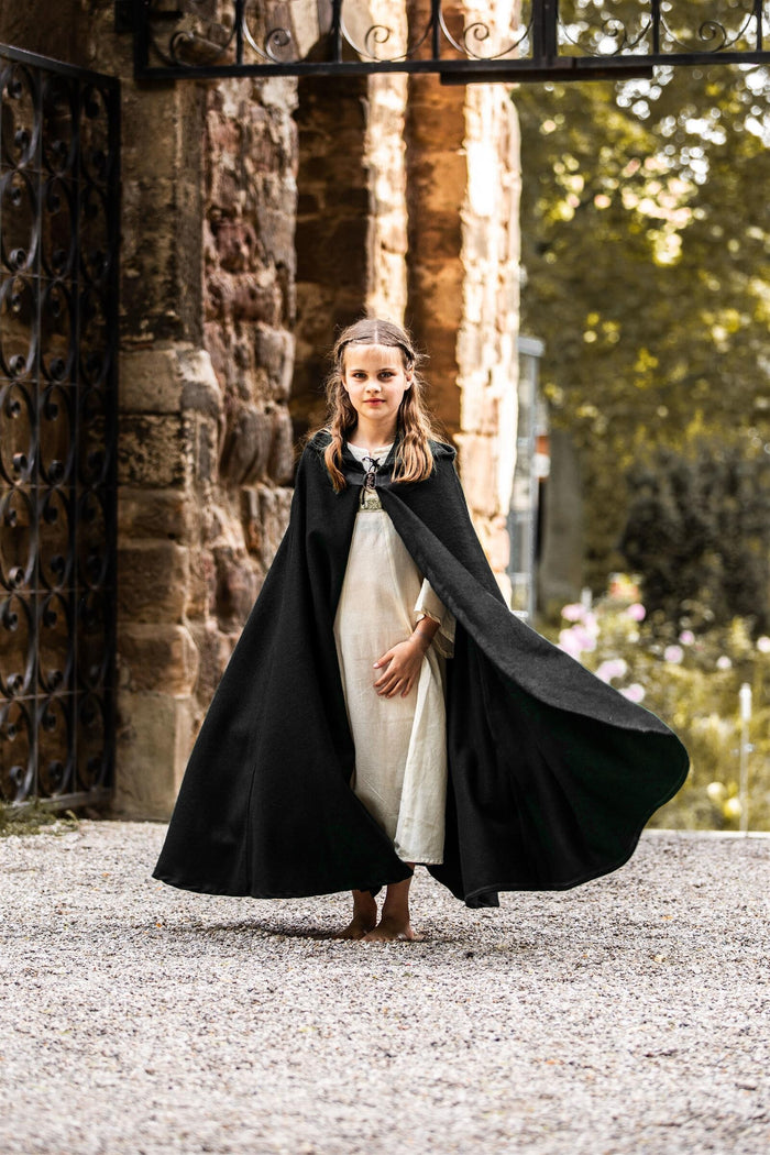 Child's cloak Rowan, black, wool blend