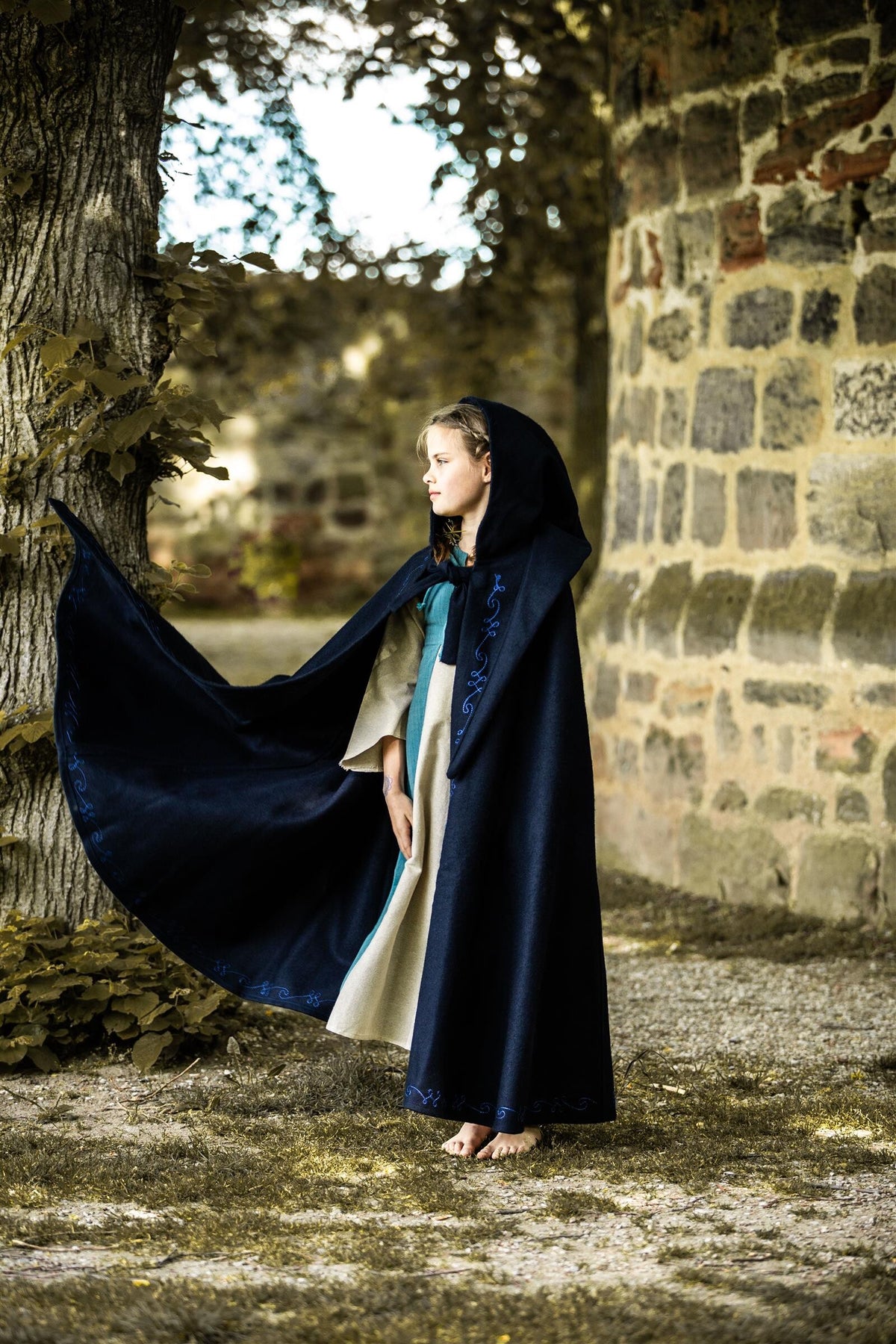 Child's cloak Morgan, wool blend, blue