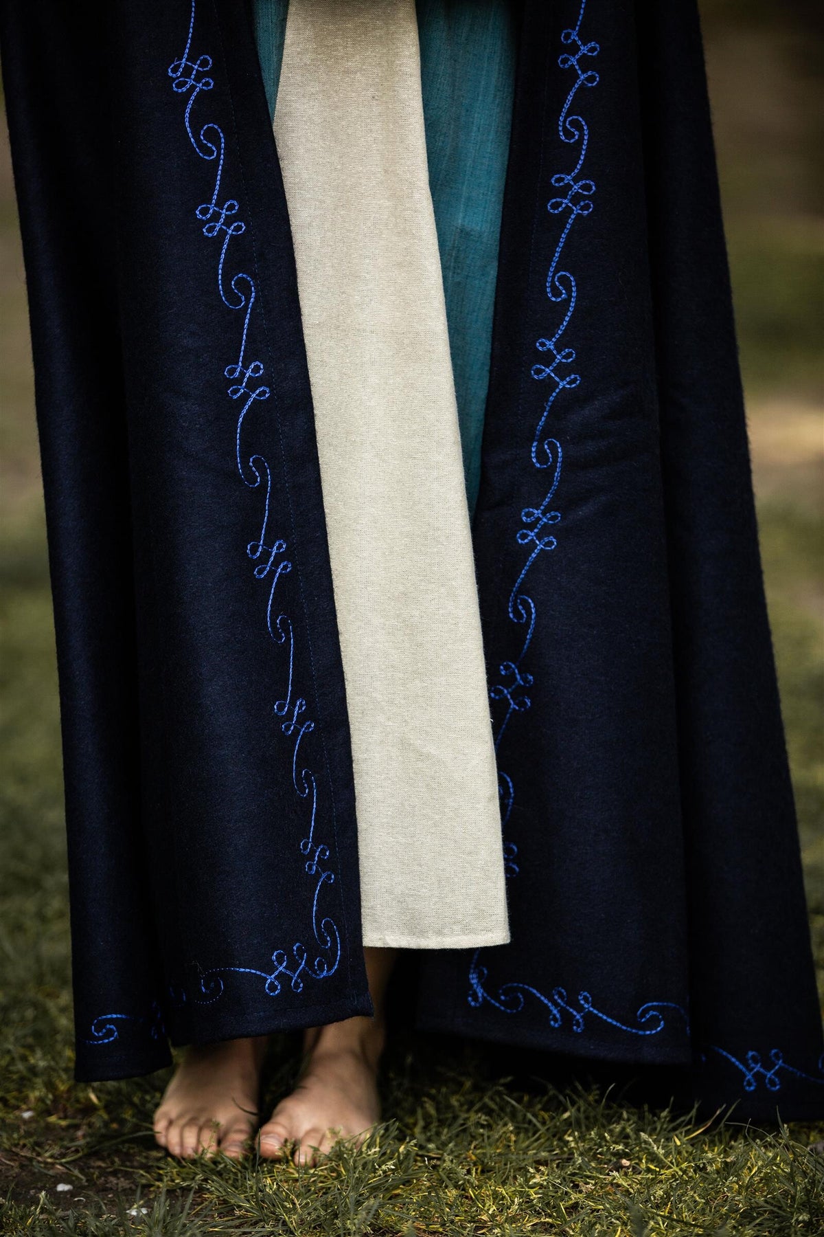 Child's cloak Morgan, wool blend, blue