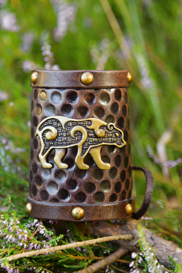 Armband Keltische beer, per stuk, leer