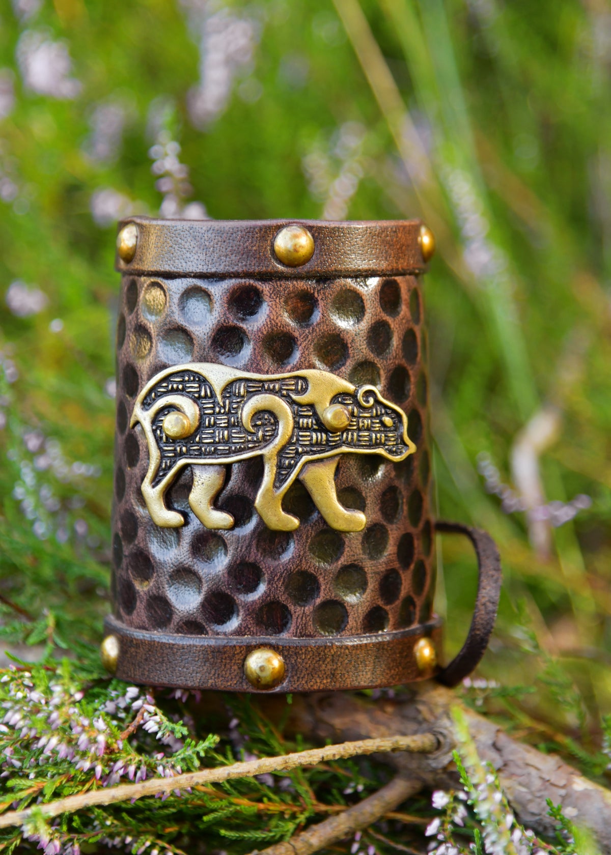 Armband Keltische beer, per stuk, leer