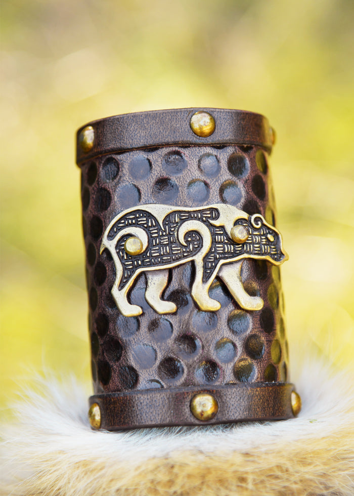 Armband Keltische beer, per stuk, leer