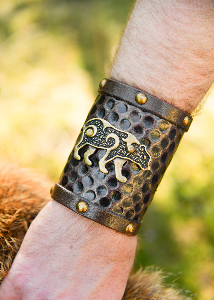 Armband Keltische beer, per stuk, leer