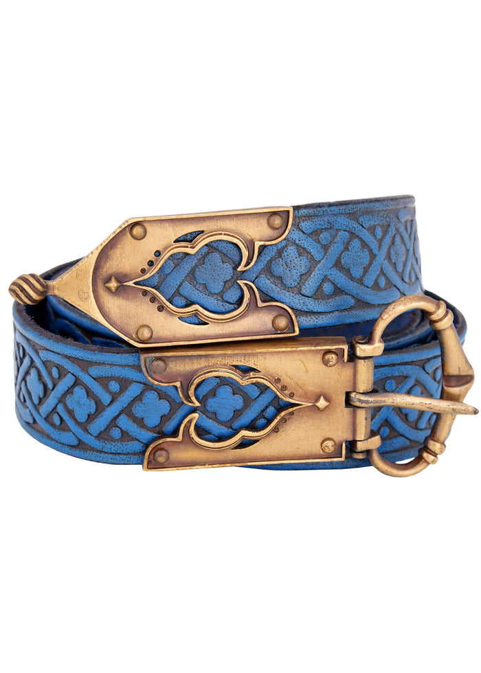 Middeleeuwse riem met vierpas motief, 13e-15e eeuw, blauw
